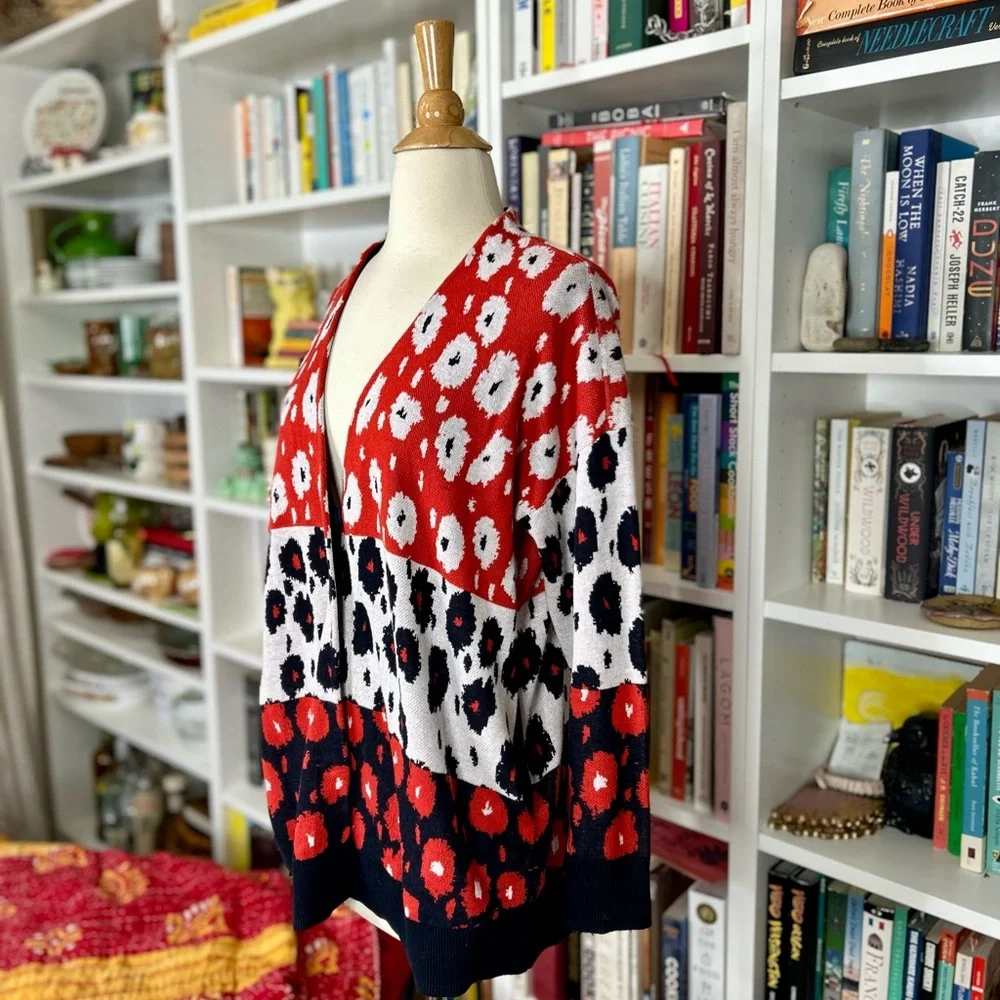 Cabi poppy print cardigan #6163 - Picture 7 of 9